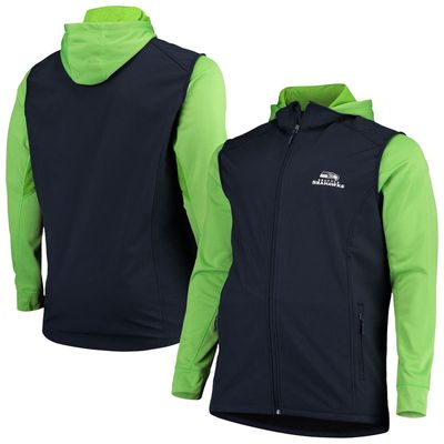 Men's Dunbrooke College Navy/Neon Green Seattle Seahawks Big & Tall Alpha Full-Zip Hoodie Jacket