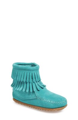 Minnetonka 'Double Fringe' Boot in Turquoise