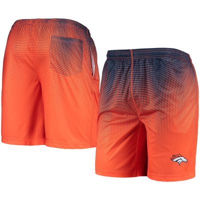 Men's FOCO Orange/Navy Denver Broncos Pixel Gradient Training Shorts