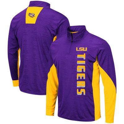 Men's Colosseum Purple LSU Tigers Bart Windshirt Quarter-Zip Pullover Jacket