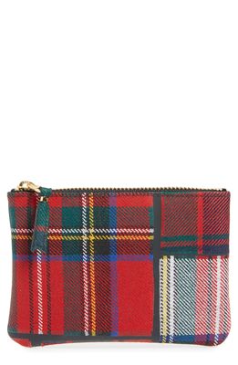 Comme des Garcons Wallets Comme des Garcons Small Tartan Patchwork Pouch in Red