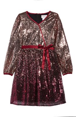 BLUSH by Us Angels Sequin Wrap Dress