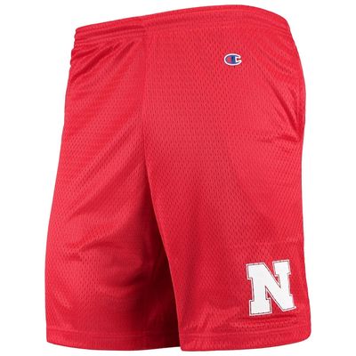 Men's Champion Scarlet Nebraska Huskers College Mesh Shorts