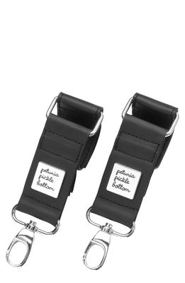 Petunia Pickle Bottom Faux Leather Valet Stroller Clips in Black/silver