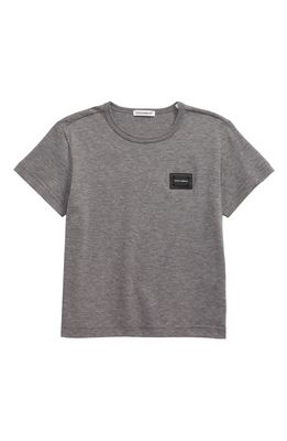 Dolce & Gabbana Logo Patch T-Shirt in Grey Melange