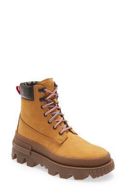Moncler Mon Corp Logo Lace-Up Boot in Oatmeal