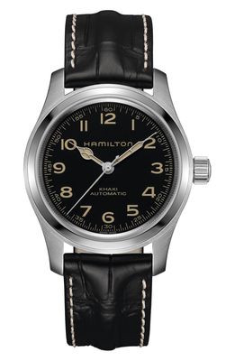 Hamilton Khaki Field Automatic Leather Strap Watch