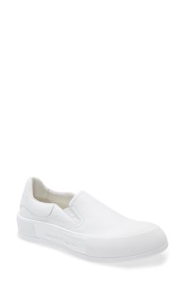 Alexander McQueen Deck Skate Plimsoll Slip-On Sneaker in White