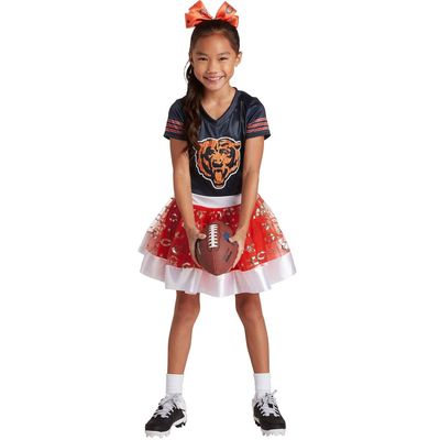 JERRY LEIGH Girls Youth Navy Chicago Bears Tutu Tailgate Game Day V-Neck Costume