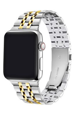The Posh Tech POSH TECH Rainey Two-Tone Gold/Silver Stainless Steel Apple Watch SE & Series 7/6/5/4/3/2/1 Band in Silver/gold/silver