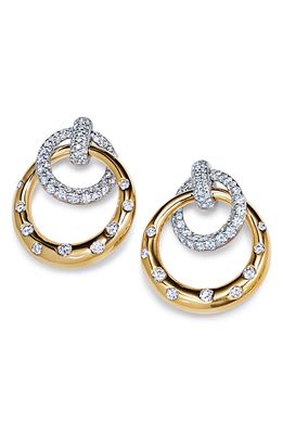 Kwiat Cobblestone Pave Diamond Drop Earrings in Yellow Gold/White Gold
