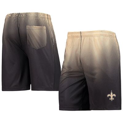 Men's FOCO Black/Gold New Orleans Saints Pixel Gradient Training Shorts