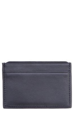 ROYCE New York RFID Leather Card Case in Navy Blue