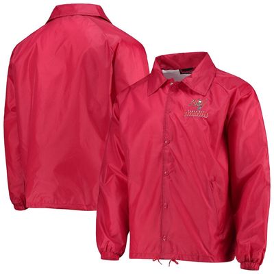 Men's Dunbrooke Red Tampa Bay Buccaneers Coaches Classic Raglan Full-Snap Windbreaker Jacket