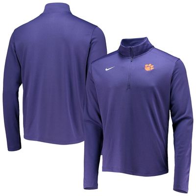 Men's Nike Purple Clemson Tigers Primary Logo Pacer Performance Quarter-Zip Jacket