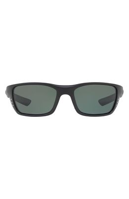 Costa Del Mar 58mm Polarized Wraparound Sunglasses in Black Silver