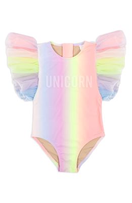 Shade Critters Sherbert Rainbow Unicorn One-Piece Swimsuit in Multi