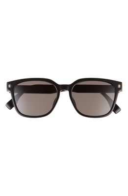 Fendi 55mm Square Sunglasses in Shiny Black /Smoke