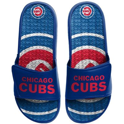 Men's FOCO Chicago Cubs Wordmark Gel Slide Sandals in Blue