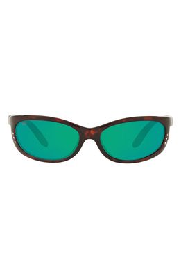 Costa Del Mar 61mm Polarized Oval Sunglasses in Cop Tort