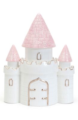 Child to Cherish Ceramic Castle Bank in Pink/White