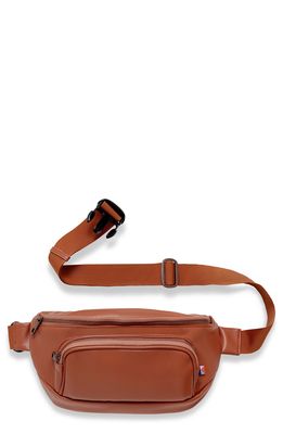 Kibou Faux Leather Diaper Belt Bag in Brown