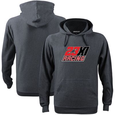 Men's Checkered Flag Heather Charcoal 23XI Racing Graphic 1-Spot Pullover Hoodie