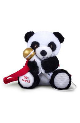 Singing Machine Plush Panda Bear Toy with Sing Along Microphone in Black And Pink
