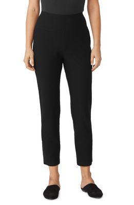 Eileen Fisher High Waist Slim Ankle Pants in Black