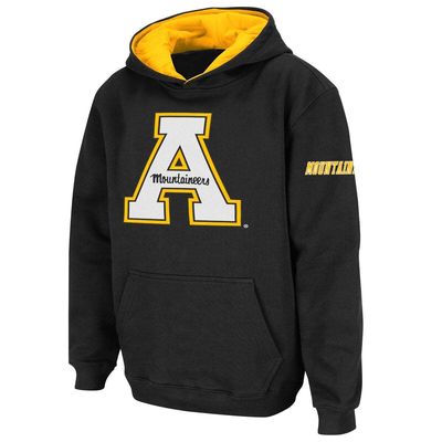 Youth Stadium Athletic Black Appalachian State Mountaineers Big Logo Pullover Hoodie