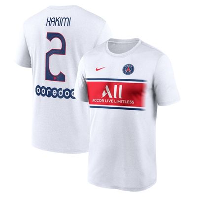 Men's Nike Achraf Hakimi White Paris Saint-Germain Name & Number Fan Top
