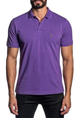 Jared Lang Trim Fit Pima Cotton Polo in Purple