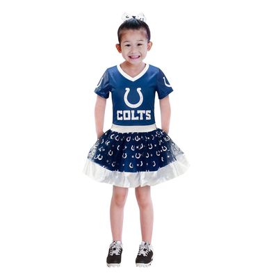 JERRY LEIGH Girls Youth Royal Indianapolis Colts Tutu Tailgate Game Day V-Neck Costume