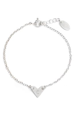 Nashelle Initial Heart Bracelet in Silver-C