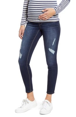 1822 Denim Ripped Ankle Skinny Maternity Jeans in Miley