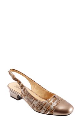 Trotters 'Dea' Slingback in Bronze Print Leather
