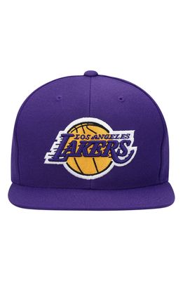 Men's Mitchell & Ness Purple Los Angeles Lakers Team Ground Snapback Hat