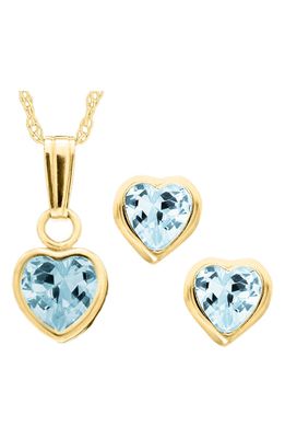 Mignonette 14k Gold Birthstone Necklace & Stud Earrings in December