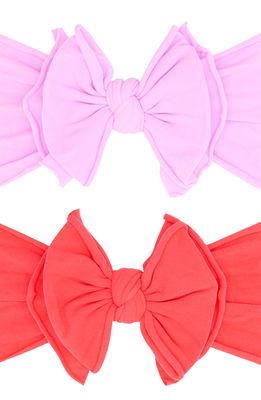 Baby Bling 2-Pack Fab-Bow-Lous Headbands in Salmon/blossom