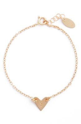 Nashelle Initial Heart Bracelet in Gold-Y
