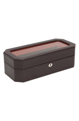 WOLF Windsor Watch Case in Brown/Orange
