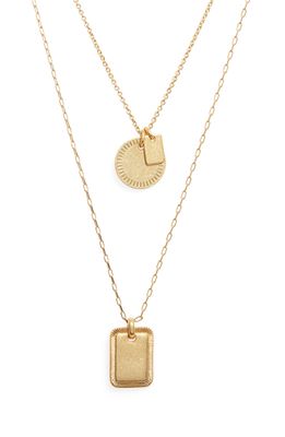 Madewell Etched Coin Necklace Set in Vintage Gold