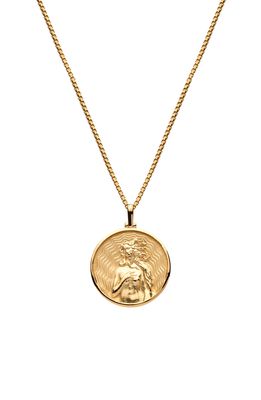 Awe Inspired Aphrodite Coin Pendant Necklace in Gold Vermeil