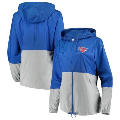 Women's Columbia Blue New York Knicks Flash Forward Windbreaker Full-Zip Jacket
