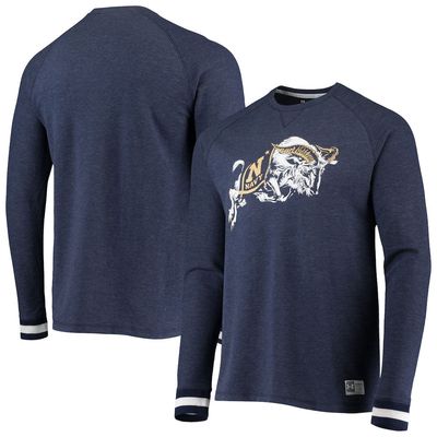 Men's Under Armour Navy Navy Midshipmen Game Day Thermal Raglan Pullover Sweatshirt