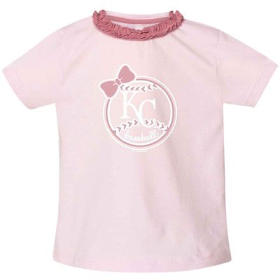 Girls Toddler Soft as a Grape Pink Kansas City Royals Ruffle Collar T-Shirt