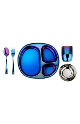 Ahimsa Mindful Mealtime Dish Set in Iridescent Blue