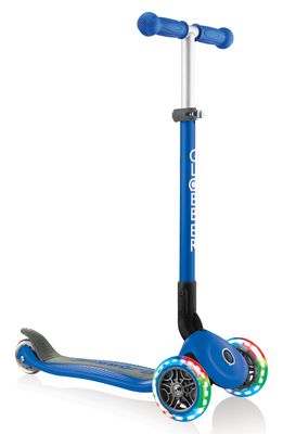 Globber Primo Light-Up Wheels Foldable Scooter in Navy Blue