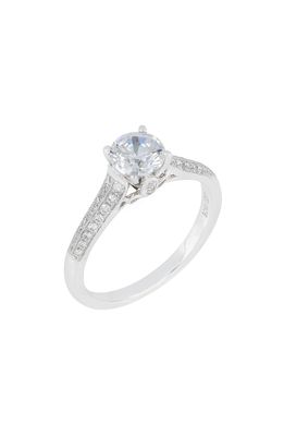 Bony Levy Tapered Cathedral Round Engagement Ring Setting in White Gold