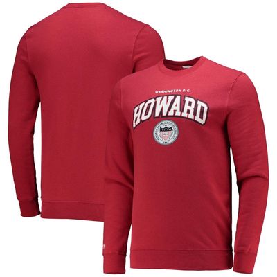 Men's Mitchell & Ness Red Howard Bison Classic Arch Pullover Sweatshirt